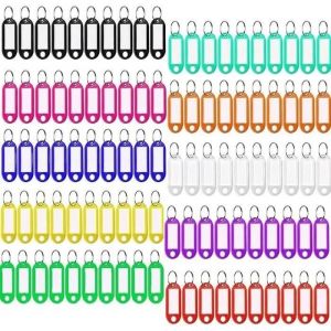 100 pcs Porteclés Porte Clef personnalisable Porte Etiquette Clé d'identification en plastique10 coloris pour retrouver plus 168 - Neuf