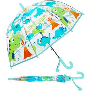 Parapluie - Transparent - Anti-Vent - Long Cloche, Parapluie Enfant Transparent Cloche Robuste Et Stable, Parapluie D&ocirc;me Garcon Fille Parapluies Cannes V&eacute;hicule Blue Engineering - Neuf