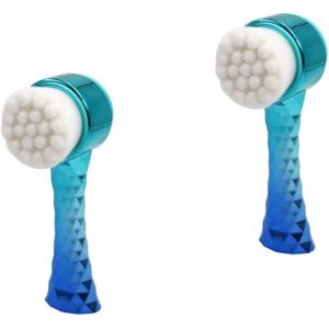 Sjzg-2pi&egrave;ces Brosse &Agrave; Visage Manuelle Avec Poils Doux Outil De Nettoyage Et Massage Pour Types De Peau Portable Et Pratique D&eacute;grad&eacute; Bleu - Neuf