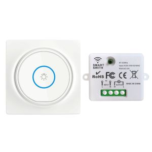 JEXNOVASHOP-kit Interrupteur Sans Fil, Interrupteur Auto-g&eacute;n&eacute;rateur Mobile Relais 220V R&eacute;cepteur Rf &eacute;metteur Radio T&eacute;l&eacute;commande 100 M&egrave;tre Contr&ocirc;le De Port&eacute;e Pour Les Lumi&egrave;res - Neuf