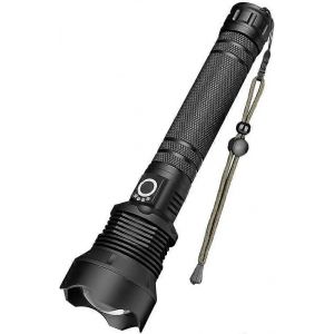 Lampe torche LED ultra-puissante, 90 000 lumens, rechargeable XHP70, &eacute;tanche, zoom r&eacute;glable, rechargeable par USB (batterie I). - Neuf