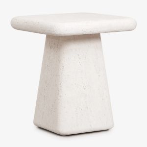Table de chevet carr&eacute;e 45x45 cm en ciment Maelis - Neuf
