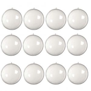 12pcs de No&euml;l en Plastique &agrave; Remplir de Bal Bricolage Clair &agrave; Remplir les Ornements Boules Boules Transparentes Pour Mariage D&eacute;coration de la Maison - Neuf