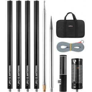 MEVRONISSHOP-Antennes JPC-12 Bidon RF amateur 7-50 MHz, antenne verticale universelle 40-6 m (8 bandes, ext&eacute;rieur), 4,1 m (M10) - Neuf