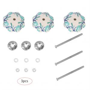HJLIAN Lot de 3 boutons de porte et tiroirs en ceramique a motifs varies, motif vigne d'arbre - Neuf