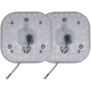 KAL-Lot De 2 Led Module Avec Aimants, Kit De Montage Pour Plafonnier Disque Neon Anneau Circulaire, Dimensions 145Mm × 145Mm, 18W, 6500K Blanc Froid, 1700 Lumens, Ac 165-265V, Non Dimmable - Neuf