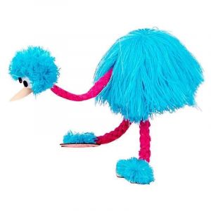 Marionnette à cordes en peluche d'autruche, jeu interactif à tirer-Bleu - Neuf