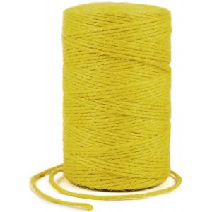 Letnerny-Ficelle Jute 2mm X 200m, Ficelle Corde Jute Naturel Fil De Jardinage Corde Chanvre, Cordelette Pour Jardin, Bricolage D'art Créatif, L'emballage Cadeau, Deco Noel (Jaune Clair) - Neuf