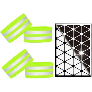 Catadioptre V&eacute;lo Kit,Inclut 360&deg; Couvre Rayon Reflecteur V&eacute;lo,Autocollant Reflechissant Et Brassard Reflechissant Pour Conduite S&ucirc;re La Nuit Haute Visibilit&eacute;.[R69] - Neuf