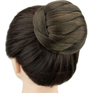 Kalanka-Danseur Tress&eacute; Chignon Couverture De Cheveux Donut Postiches Chouchou Chignon Perruque Chignon Sur La F&ecirc;te De Mariage (M1 Mix Brown) - Neuf