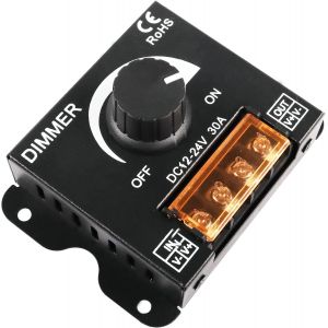 R&eacute;gulateur D'Intensit&eacute; Pwm Pour Bande Lumineuse Led Dc 12 V-24 V 30 A Avec Bouton Marche/Arr&ecirc;t Et Bo&icirc;tier En Aluminium Pour Bande Lumineuse Led 5050 3528 R&eacute;glable - Neuf