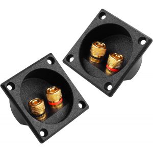 JGD-Terminal de bo&icirc;te de jonction de Haut-Parleur, 57X57mm 2 Voies de Liaison Post Subwoofer Box Terminal pour Voiture/Maison Audio Bricolage&iquest;2 Pack&iquest; - Neuf