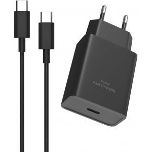 Ayu-Port Usb Type C 25w Usb C Chargeur Rapide Avec Câble Type C Pour Samsung S24 / S23 / S22 /S21 /S21 Ultra 5g / S20 Ultra/ S20 /S20+ / S10 /S9 / S8/ A71 / A52 /A51/ A32/ A31 Chargeur - Neuf