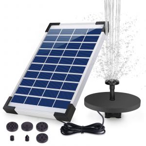 Fontaine Solaire Extérieur Flottante, Pompe Bassin Solaire avec Batterie, pour Jardin d'aquarium Bain d'oiseau d'étang Fontaine (5.5W-1) - Neuf