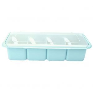 Hjlian Boite A Epices A 4 Compartiments, Organiseur De Condiments (Bleu) - Neuf