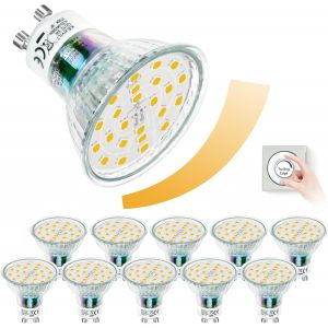 Ampoules Led Gu10,Gu10 Dimmable Lot De 10,Gu10 Dimmable Blanc Neutre 6000k 650lm 6w Remplace Les Ampoules Halogènes 65w,Angle De Faisceau 120° Spot Sans Scintillement (6000k) - Neuf