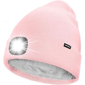 Nsiecd-Led Bonnet Lampe Frontale,Usb Rechargeable 4 Led Chapeau De Course Ultra Lumineux Lumi&egrave;re Hiver Chaud Polaire Doubl&eacute;e Tricot Bonnet Cadeaux Pour Hommes Et Femmes - Neuf