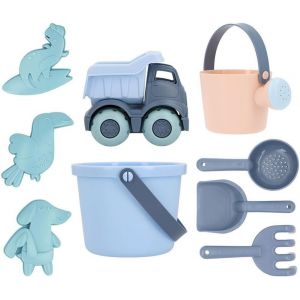 ERYI-Set De Jouets De Plage Serenity Blue | Kit De Jeu De Sable Enfant 6 Pcs, Incluant Seau, Pelle, Râteau, Passoire, Arrosoir Et Camion | Sécurité Et Amusement Parfait Pour Les Tout-Petits - Neuf
