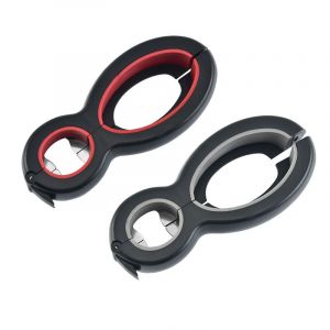 Décapsuleur, Gadget De Cuisine En Acier Inoxydable En Forme De Gourde, Décapsuleur De Bouteille De Bière Évasé Pour Les Patients Souffrant D'arthrite (2 Pièces, 6 En 1 Rouge) - Neuf
