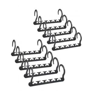 Lot de 10 cintres magiques noirs, cintres pliables et peu encombrants - Crochets multifonctions en plastique, idéals pour ranger et organiser vêtements, pantalons, chemises - Neuf