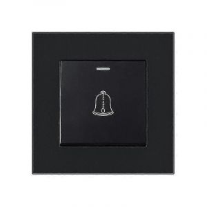 Bouton de sonnette ext&eacute;rieure Bett,220250v Interrupteur de sonnette de panneau en verre tremp&eacute; Bouton-poussoir de carillon &eacute;tanche sans fil,3,38 pouces - Neuf