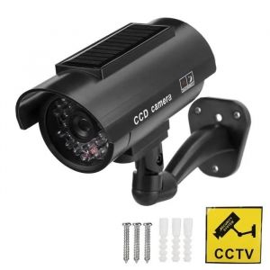 Caméra factice à énergie Solaire, Fausse caméra à énergie Solaire, caméra de sécurité factice réaliste étanche CCTV, avec lumi HB058 - Neuf
