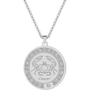 Kal-Collier Avec Pendentif Signe Du Zodiaque Pour Homme Et Femme - 12 Constellations - Acier Inoxydable - Astrologie - Cadeau D'anniversaire - Neuf