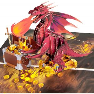 Trahoo-Carte Pop-Up Dragon De Feu Pour Gar&ccedil;ons, Carte Pop-Up 3d Pour Lui, Carte De F&ecirc;te Des P&egrave;res Pour Papa, Carte D'anniversaire Pour Mari, Toutes Les Occasions. - Neuf