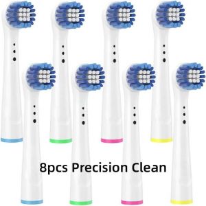 Recharge De Têtes De Rechange Pour Brosse Électrique Oral B Pro1000 Pro3000 Pro5000 Pro7000 Action De Fil De Vitalité (Pas Pour Io).8 Precision Clean. - Neuf
