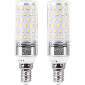 Kal-Lampe E14 Led Blanc Froid, Ampoule Maïs Led E14 12w, Quivalence Incandescence 100w, 1350lm, Ampoules Led E14 6000k, Non Dimmable, Lot De 2 - Neuf