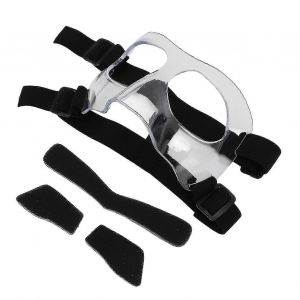 Garde Faciale De Sport Protège-Nez Transparent Réglable À Cadre Complet Pour Le Basket-Ball Football Sports Avec Rembourrage En Mousse 3pcs - Neuf