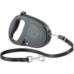 Meimie-Laisse Chien Enrouleur Flippy One,Laisse Pour Petits Chiens Jusqu'à 12 Kg. Cordon Extensible 4,5m. Bouton De Verrouillage Et De Déverrouillage Unique,Noir - Neuf