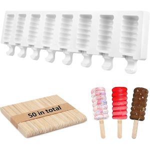 Moule &Agrave; Glace 8 Compartiments, Moule &Agrave; G&acirc;teau Magnum, Moule &Agrave; Glace En Silicone R&eacute;utilisable - Neuf