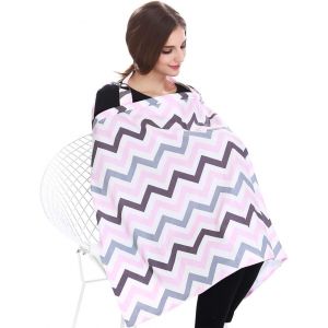 Rayure Couvertures D'allaitement De Qualit&eacute; Sup&eacute;rieure,4 En 1 Multifonction,Avec Sac De Rangement,&Eacute;charpe D'allaitement,Respirant Et L&eacute;ger(Rose & Marron) - Neuf