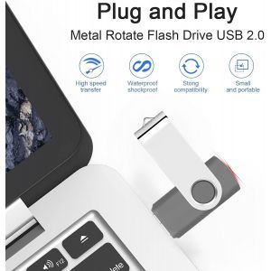 CMJAAGUR-4Gb Memory Stick 5 Pack, Flash Drive Usb 2.0 Swivel Thumb Drives Data Storage Jump Drive Zip Drive Memory Sticks External Devices With Led Indicator(5 Black Color With Lanyard)[M2282] - Neuf