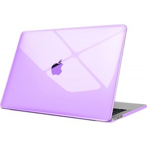 KALANKA-Coque Compatible avec MacBook Pro 13 Pouces 2022-2016 (M2 & M1 A2338 / A2289 / A2251 / A2159 / A1989 / A1706 / A1708), &Eacute;tui Fin Rigide en Plastique Housse Dure, Lavande Cristallin - Neuf