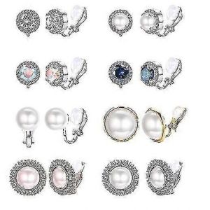 8 Paires De Boucles D'oreilles Clip Set Pour Femmes - Neuf