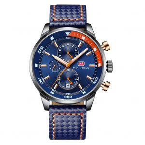 Mini Focus Hommes Mode Analogique &Eacute;tanche Pu Bracelet Quartz Sports Montre-Bracelet (Bleu) - Neuf