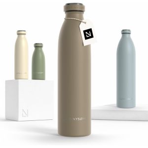 Cheng-Gourde Inox 750ml | 0.75l Bouteille D`Eau Isol&eacute;e | Gourde &Eacute;tanche Pour Le Sport, La Bicyclette, Les Enfants (Taupe Brown, 750ml) - Neuf