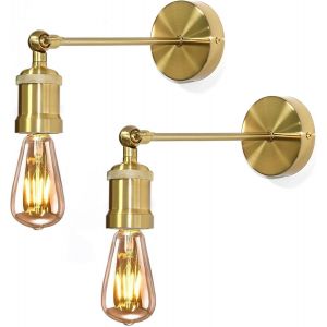 Applique Murale Int&eacute;rieure 2 Pack M&eacute;tal Vintage Appliques Lampe Murale Or E27 Appliqu&eacute; Murale Interieure Pour Chambre,Salon,Escalier,Couloir - Neuf