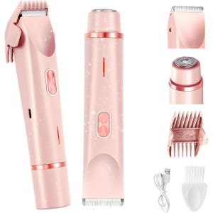 Eryi-Rasoirs Électriques Pour Femmes,2 En 1 Epilateur Electrique Femmes,Doux Et Indolore Rasoir Femme Electrique Pour Le Corps,Les Aisselles,Le Bikini,Utilisation À Sec Et Mouillé,Ipx7 (Rose) - Neuf
