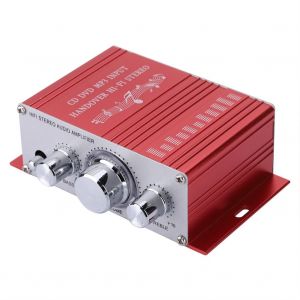Mini amplificateur numerique pour voiture, lecteur audio Hi-Fi, CD, DVD, MP3, FM (rouge) - Neuf