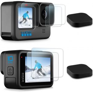 Screen Protector for GoPro Hero 12/11/10/9 Black (8 Pcs),Ultra Clear Tempered Glass Screen Protector for Back,Lens Protector,Front Screen Protector and Lens Cover - Neuf