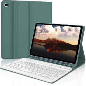 Étui De Clavier Pour Samsung Galaxy Tab A9 8,7"" 2023, Clavier Allemand Qwertz Magnétique Sans Fil Amovible Bluetooth Pour Samsung Galaxy Tab A9 2023 8,7"", Vert Foncé - Neuf