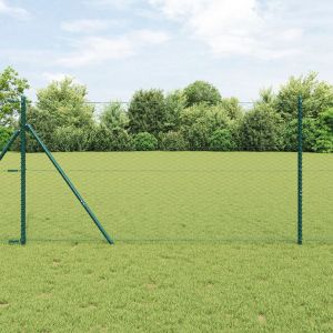 Vidaxl Set De Cl&ocirc;ture Set De 2 Vert M&eacute;tal 25 X 1,2 M Robuste - Neuf