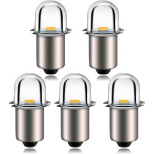 SJZG-- Lot De 5 Ampoules Led De Rechange Pour Lampe De Poche P13.5S - Blanc Chaud - 3 V - Masse N&eacute;gative - Neuf