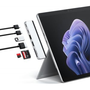 Double Hub USB-C pour Surface Pro 9, Station d'accueil Microsoft Surface Pro 9 avec USB-A 3.2, HDMI 4K/60Hz, Passerelle USB4, USB-C 3.2, Carte SD/TF UHS-I - Neuf