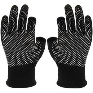 Letnerny-Lightweight Gloves, Men And Women Half-Finger Slip Breathable Fingerless Work Gloves For Construction Nylon Fitness Cycling Motorcycle Gloves (5 Half Finger) - Neuf