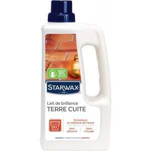 Lait de Brillance pour Tomettes et Terres Cuites - Prot&egrave;ge et Fait Briller - Sans Rin&ccedil;age - Non Glissant - Fabriqu&eacute; en France - 1L - Jusqu'&agrave; 12 nettoyages - Neuf