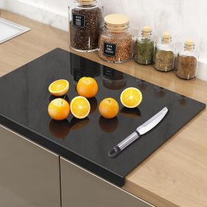 Planche &Agrave; D&eacute;couper &Eacute;paisse En Acrylique Pour Cuisine, L&eacute;gumes, Pain, Viande, Fruits, Avec Comptoir &Agrave; Rebord, Plateau &Agrave; D&eacute;couper Antid&eacute;rapant, 40 X 30 Cm, Noir - Neuf